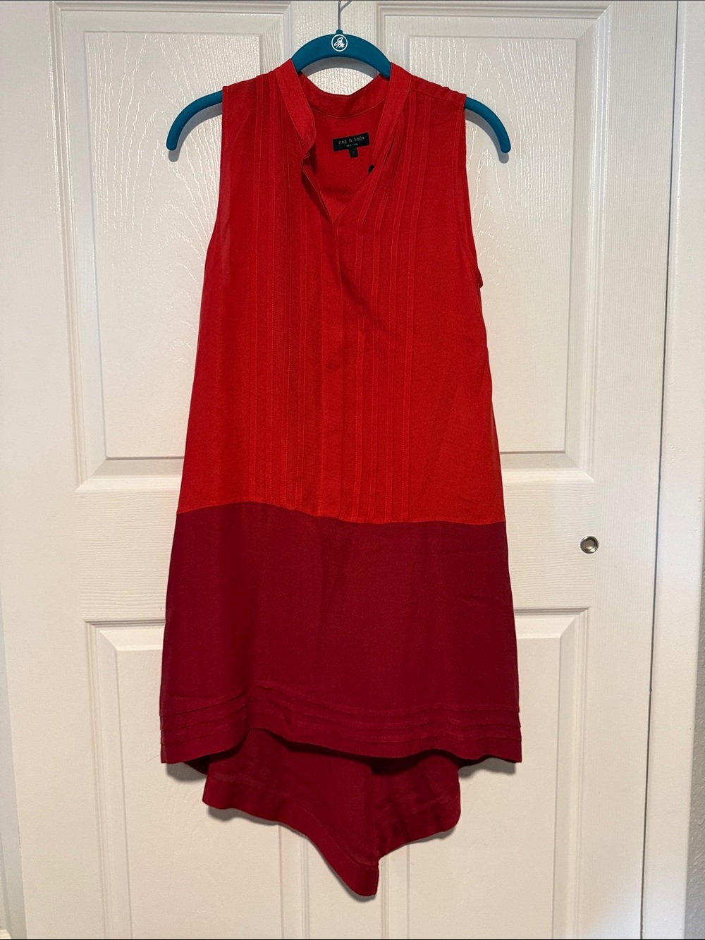 rag & bone Two-Tone Red High-Low Sleeveless Dress size 2